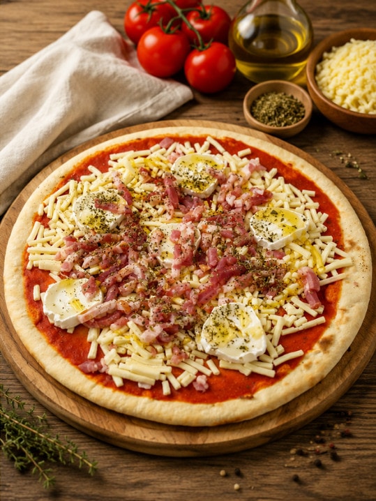 PIZZA CHEVRE LARDONS